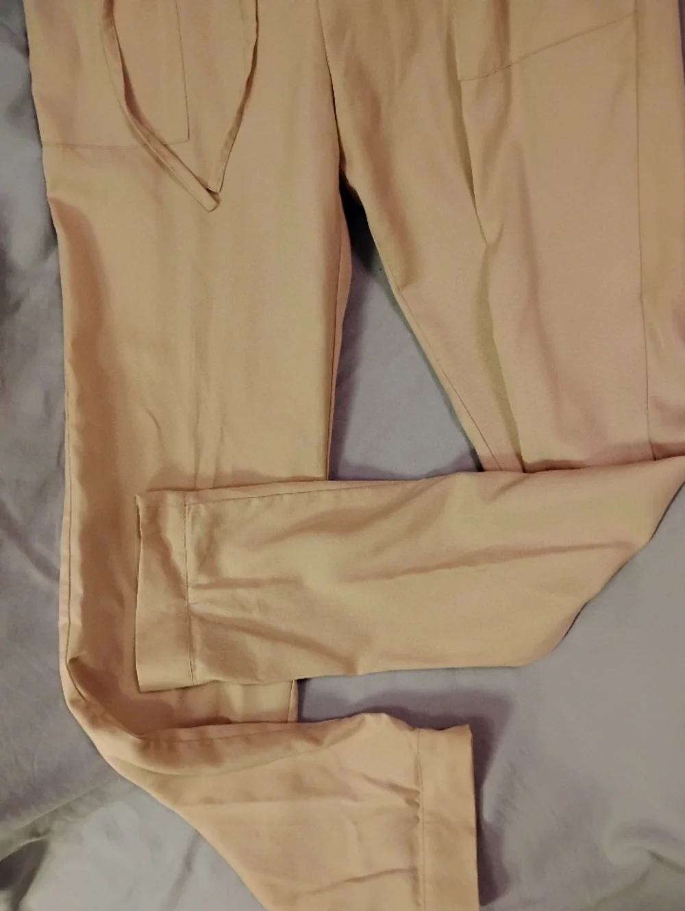 Garnet Hill Paperbag Adjustable Waist Tan Beige Lightweight Pants. Size M - Picture 13 of 14
